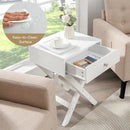 Modern X-Shaped Nightstand with Drawer for Living Room Bedroom by LJGDeals