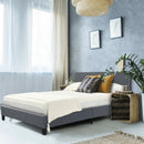 Full/Queen Size Upholstered Platform Bed Frame with Linen Headboard by LJGDeals