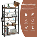 4 -Tier Industrial Open Storage Bookshelf-Coffee by LJGDeals