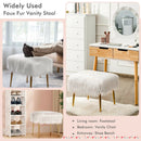Faux Fur Vanity Stool with Golden Metal Legs for Makeup Room by LJGDeals