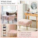 Faux Fur Vanity Stool with Golden Metal Legs for Makeup Room by LJGDeals