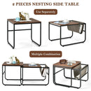 Set of 2 Nesting Coffee Tables with Side Pocket for Living Room Bedroom-Rustic Brown by LJGDeals