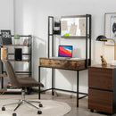 Industrial Vanity Table with 3-Height Adjustable Mirror Bag-Brown by LJGDeals