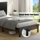 Twin Size Platform Bed Frame with Rubber Wood Leg-Black by LJGDeals