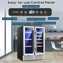 24 Inch Dual Zone Wine and Beverage Cooler-Silver by LJGDeals
