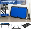 6 Feet Foldable Billiard Pool Table with Complete Set of Balls-Blue by LJGDeals