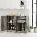Buffet Storage Cabinet Kitchen Sideboard with 2 Drawers-Gray by LJGDeals