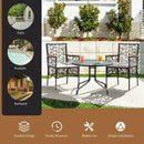 2 Pieces PE Wicker Patio Bistro Dining Chairs with Acacia Wood Armrests and Cushions by LJGDeals