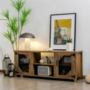TV Stand for TVs up to 65-Inch with 2 Metal Mesh Doors and Ad-Rustic Brown by LJGDeals