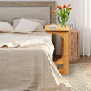 Bamboo Sofa Table End Table Bedside Table with Storage Bag by LJGDeals
