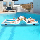 Floating 4 Person Inflatable Lounge Raft with 130W Electric Air-White by LJGDeals