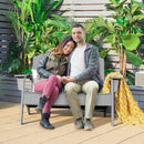 HDPE Patio Adirondack Chair for Porch Garden Backyard-Gray by LJGDeals