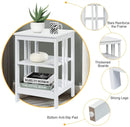 2 Pieces 3-Tier Nightstand with Reinforced Bars and Stable Structure by LJGDeals