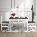 5 Pieces Solid Wood Compact Kitchen Dining Set-Walnut by LJGDeals