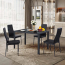 4 Pieces Modern Leather Dinning Chairs Set with Metal Frame by LJGDeals