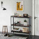 3-Tier Steel Frame Entryway Sofa Console Table for Hallway and Living Room-Rustic Brown by LJGDeals