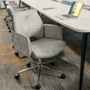 Adjustable Hollow Mid Back Leisure Office Chair with Armrest-Gray by DirectDeals
