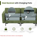 Modular L-shaped 4-Seat Sectional Sofa with Reversible Chaise and 2 USB Socket by DirectDeals