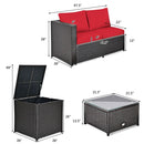 4 Pieces Outdoor Patio Rattan Furniture Set with by LJGDeals