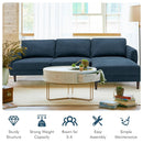 L-Shaped Fabric Sectional Sofa with Chaise Lounge and Solid Wood Legs by LJGDeals