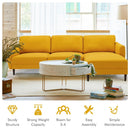 L-Shaped Fabric Sectional Sofa with Chaise Lounge and Solid Wood Legs by LJGDeals