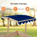 Kids Wooden Sandbox with Height Adjustable and Rotatable Canopy Outdoor Playset by LJGDeals