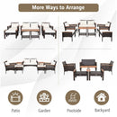 7 Pieces Patio Rattan Cushioned Conversation Furniture Set by LJGDeals