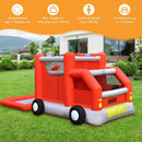 Fire Truck Themed Inflatable Castle Water Park Kids Bounce House without Blower by LJGDeals