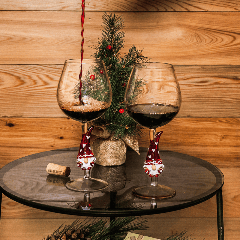 3D Stemmed Gnome Wine Glasses