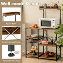 4 Tier Vintage Kitchen Baker's Rack Utility Microwave Stand-Coffee by LJGDeals
