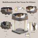 Multi-Level Cat Climbing Tree with Scratching Posts and Large Plush Perch by LJGDeals