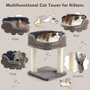 Multi-Level Cat Climbing Tree with Scratching Posts and Large Plush Perch