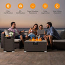 32 x 20 Inch Propane Rattan Fire Pit Table Set with Side Table Tank and Cover by LJGDeals
