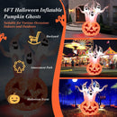 6 Feet Inflatable Halloween Ghosts with Pumpkin Decor and Rotating Lamp by LJGDeals