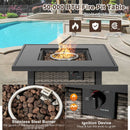 32 Inch Square Propane Fire Pit Table with Lava Rocks Cover by LJGDeals