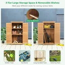 Outdoor Wooden Garden Tool Storage Cabinet-Natural by LJGDeals