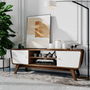 Sliding Door TV Stand with Adjustable Shelf for TVs up to 55 Inch by LJGDeals