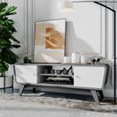 Sliding Door TV Stand with Adjustable Shelf for TVs up to 55 Inch by LJGDeals