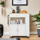 Rolling Kitchen Trolley with 3 Spice Racks Drawer and Open Shelf by LJGDeals