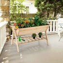 Raised Wood Garden Bed with Shelf and Liner by LJGDeals