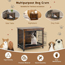 Wooden Dog Crate Furniture with Tray and Double Door-Brown by LJGDeals