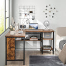 Industrial L-Shaped Corner Computer Desk Office Workstation with Storage Shelves by LJGDeals