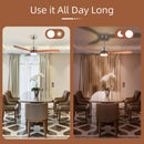 52 Inch Reversible Ceiling Fan with LED Light and Adjustable Temperature by LJGDeals