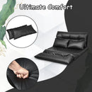 Foldable PU Leather Leisure Floor Sofa Bed with 2 Pillows-Black by LJGDeals