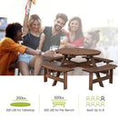 Patio 8 Seat Wood Picnic Dining Seat Bench Set by LJGDeals