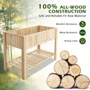 47 Inch Wooden Raised Garden Bed with Bottom Shelf and Bed Liner by LJGDeals