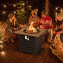 Square Propane Fire Pit Table with Lava Rocks and Rain Cover by LJGDeals