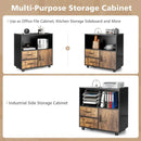 Kitchen Storage Buffet Sideboard with Wine Rack and Glass Holder-Black by LJGDeals