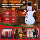 6 Feet Lighted Snowman with Top Hat and Red Scarf-White by LJGDeals