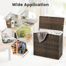 10L 3-Section Laundry Hamper with Liner Bag and Handle-Brown by LJGDeals